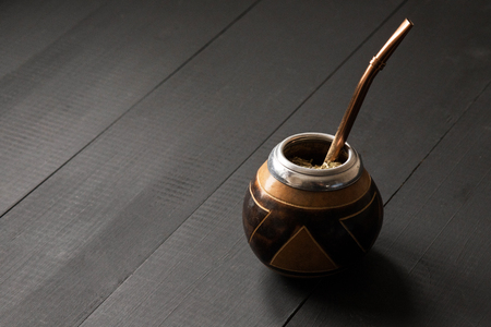 Yerba mate drink in gourd matero
