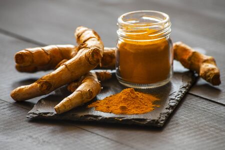 Turmeric powder with fresh turmeric root