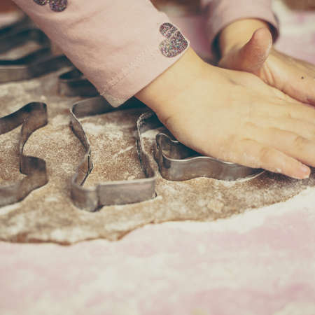 Making of christmas gingerbreadの写真素材