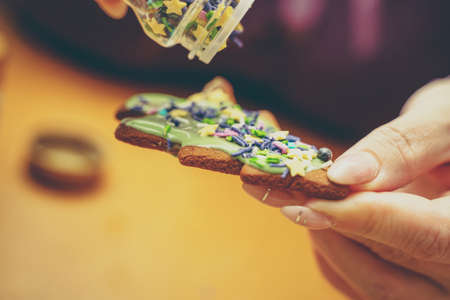 Making of christmas gingerbreadの写真素材