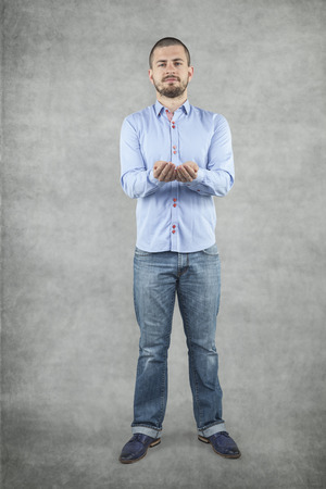 businessman with hand outstretched forwardの写真素材