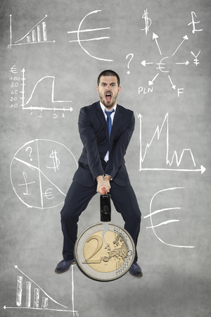 decline in the euro quotationの写真素材