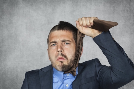 businessman wants to hangの写真素材