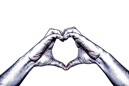 hand heart HDRの写真素材