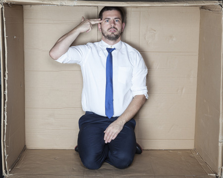 office worker wants to commit suicideの写真素材