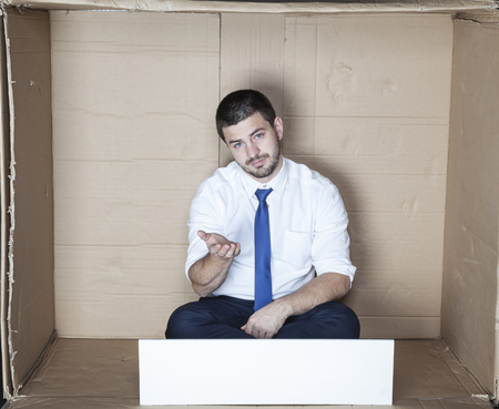 unemployed businessman beggingの写真素材