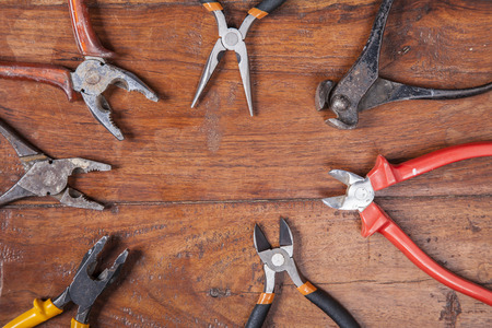 nippers, pliers and other tools, copy space