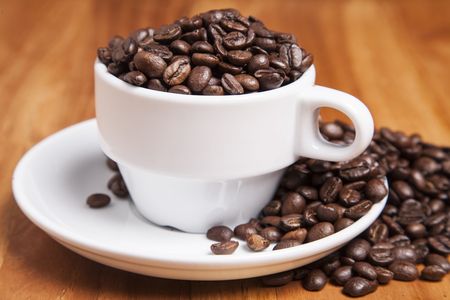 cup full of coffeeの写真素材