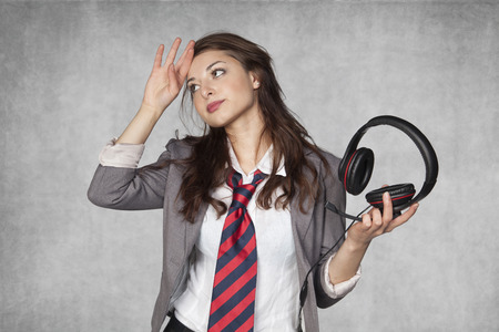 headache of telephone conversationsの写真素材