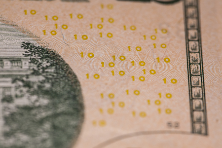 Closeup of a ten symbolの写真素材