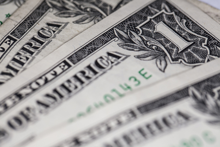 one dollar bills like a backgroundの写真素材