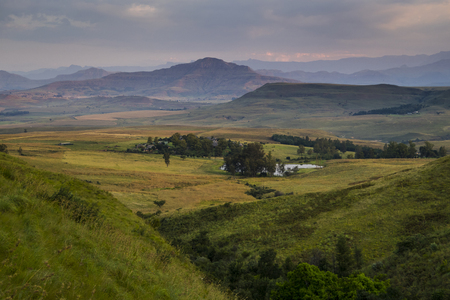 Breathtaking view of the mountains in Drakensberg, South Africa,の写真素材