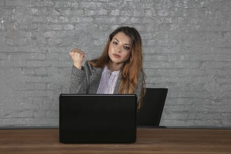 business woman in an office situation, portrait of a young manager