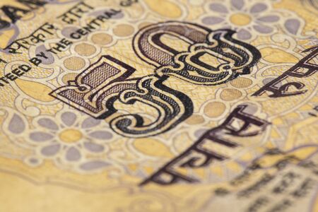 Indian Rupee, close up, denominations with which you can pay in indiaの写真素材