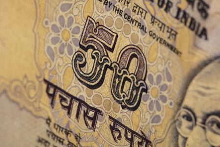  Indian Rupee, close up, denominations with which you can pay in indiaの写真素材