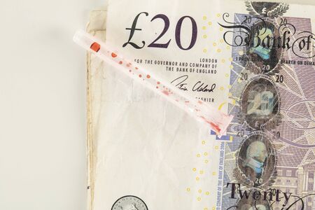 concept of the British pound dependent on the crisis caused by the pandemic coronavirusの写真素材