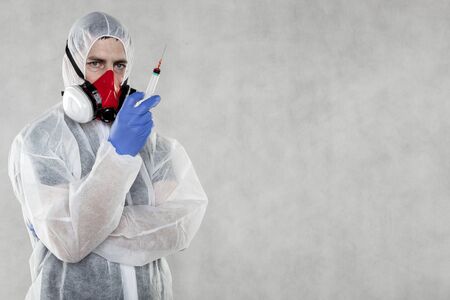 virologist ready for testing and vaccinesの写真素材
