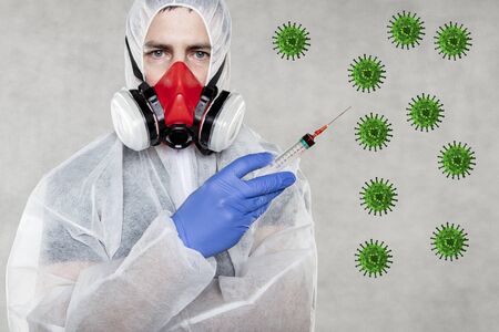 virologist ready for testing and vaccinesの写真素材