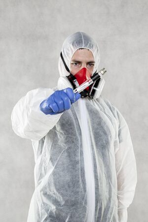 virologist ready for testing and vaccinesの写真素材