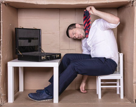 bankrupt wants to commit suicide, concept photoの写真素材