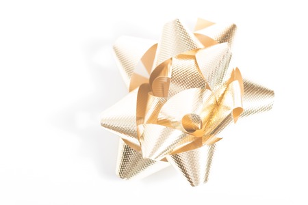 Gold ribbon close upの写真素材