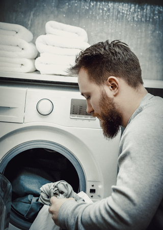 Prepering clothes wash.の写真素材