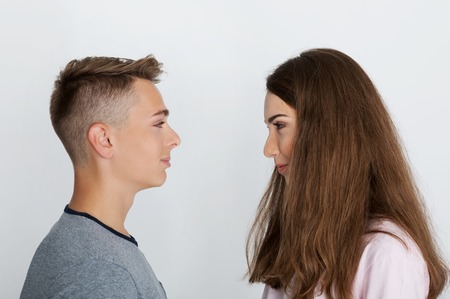 Young teenage couple,の写真素材