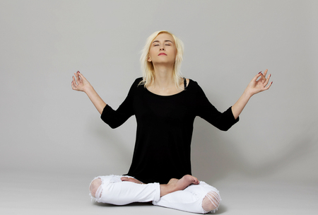 Meditation in lotusの写真素材