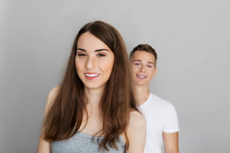 Young teenage couple,の写真素材