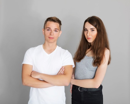 Young teenage couple,の写真素材