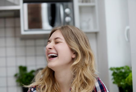 Happy cheerful womanの写真素材