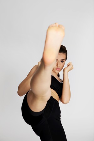 Beautiful girl boxingの写真素材