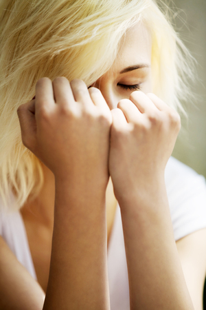 Depressed teenage girl.の写真素材