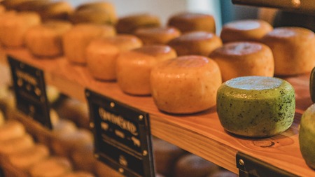 The meny types of gouda, Hollandの写真素材