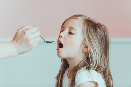 Medicine for little girlの写真素材