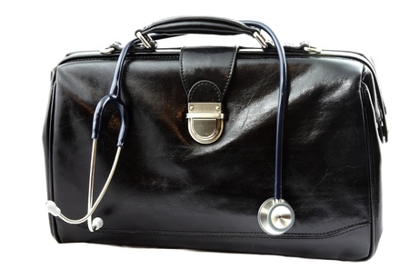 Doctor s bag with stethoscopeの写真素材