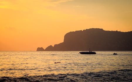 Sunset at Alanya coastの写真素材