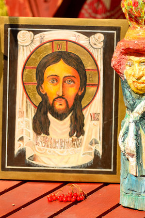 An icon from Jagiellonian Fair in Lublin, Polandの写真素材