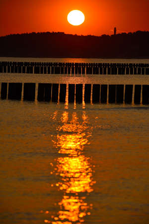 Sunrise over Baltic sea, Poland.の写真素材