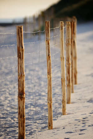 Fence on the beach, Ustka, Poland, Baltic sea.の写真素材