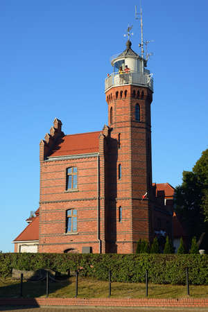Lighthouse in Ustka, Poland, Baltic sea.の写真素材