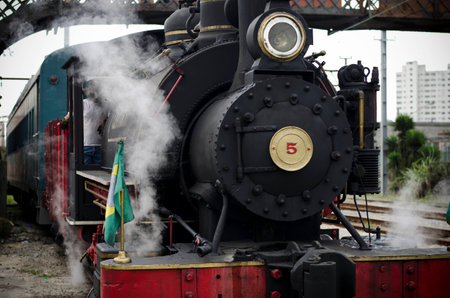 Old train ready to leave station
