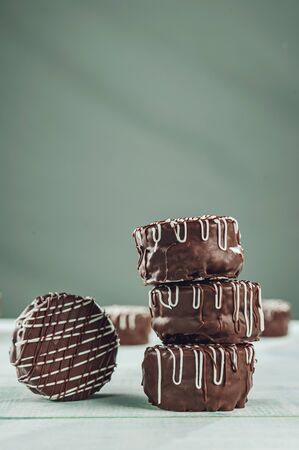 Brazilian home made honey cookies chocolate covered - PÃ£es de Melの写真素材