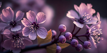 Cherry blossom. Beautiful spring flowers. Nature background - created with AIの素材