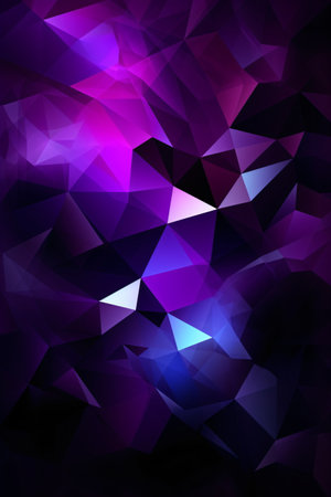 Abstract polygonal background. Purple, blue, purple colors created with AIの素材