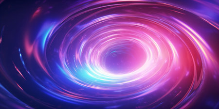 Neon tunnel futuristic background - created with AIの素材