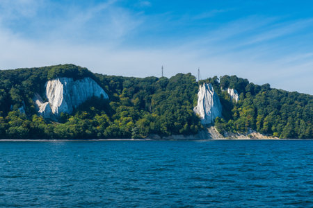 Kings Chair Chalk Cliffs Rugen Panorama View Jasmund National Park Baltic Seaの写真素材