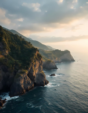 sunset on the coastの素材