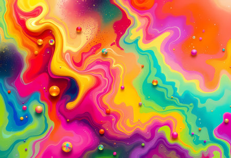 Colorful psychedelic liquefied background.の素材