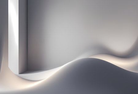 empty room with white walls and floorの素材